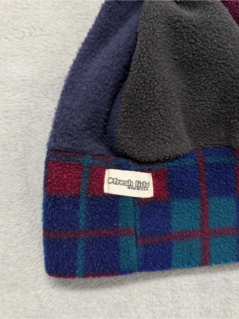 Vtg Fresh Lids Beanie Hat Braided Tassle Fleece Ski Snowboard Winter